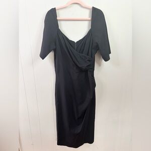 Stop staring black midi length retro pin up dress size 18